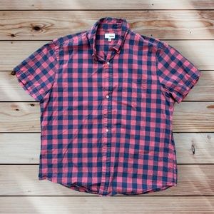 Men's Sonoma XL Short Sleeve Blue/Pink Plaid Casual Button Down Shirt